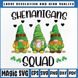 Shenanigans Squad St Patricks Day Gnomes Green Proud Irish PNG, St Patricks Day, Digital Download