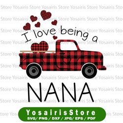 I Love Being A Nana Car Heart Buffalo Plaid png Png,  Png, Car Gigi Png  png  INSTANT DOWNLOAD - Png Printable