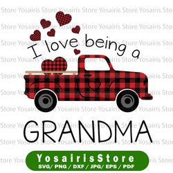 I Love Being A Grandma Car Heart Buffalo Plaid png Png,Car Gigi Png  png  INSTANT DOWNLOAD Png Printable