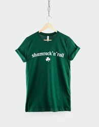 Saint Patricks Day Shirt - Shamrock n Roll On St Patrick's Day Shamrock T-Shirt - T36