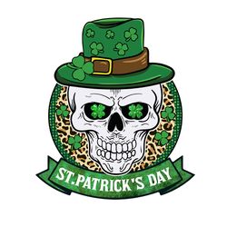 Leprechaun Skull Shamrock Png, St Patrick's Day Png, Shamrock Png, St Patricks Png, Lucky Png File Cut Digital Download
