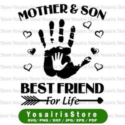 Mother and Son Best Friends For Life Mother is Day Mom Mama SVG DXF PNG Print Cutting Cut File Silhouette Cameo