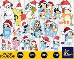 Bluey christmas bundle svg , Mega Bluey christmas svg eps dxf png, for Cricut, digital , file cut, Instant Download
