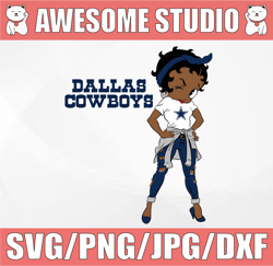 Betty Boop Dallas Cowboys PNG File for Sublimation