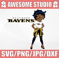 Betty Boop Baltimore Ravens PNG Files for Sublimation