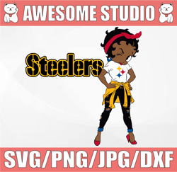 Betty Boop Pittsburgh Steelers PNG File for Sublimation