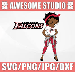 Betty Boop Atlanta Falcons PNG File for Sublimation