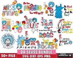 50 file Dr Seuss SVG bundle, Dr Seuss bundle svg eps dxf png , for Cricut, digital, file cut, Instant Download