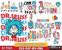 8 file Dr Seuss SVG bundle, Mega Dr Seuss bundle svg eps dxf png, for Cricut, digital, file cut, Instant Download
