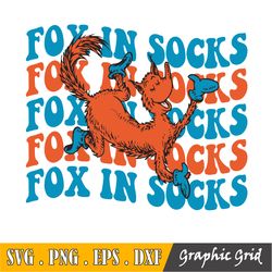 Fox in Socks Svg, Fox in Socks Png, Digital Download, Back of Svg, Front of Svg,Png files,Cat in the hat, Dr seuss Svg,