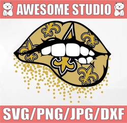 New Orleans Saints Inspired Lips png File Sublimation Printing, png file printable, sublimation