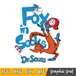 Fox in Socks Svg, Fox in Socks Dr Euss Book Svg, Dr Sess Day Inspired Svg, Funny Seuss Fox in Socks Book Cover Svg