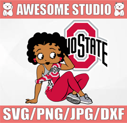 Betty Boop With Ohio State Buckeyes PNG File, NCAA png, Sublimation ready, png files for sublimation,printing DTG printi