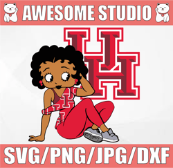 Betty Boop With Houston Cougars PNG File, NCAA png, Sublimation ready, png files for sublimation,printing DTG printing