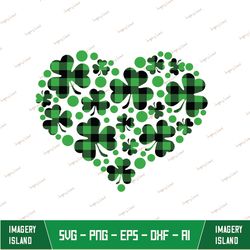 St. Patrick's Day Svg Cut File, Heart of Shamrocks St Patrick's Day SVG, St Patrick's Day svg