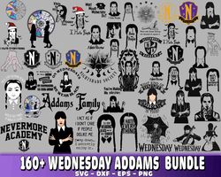 160 file Wednesday Addams bundle SVG, Wednesday Addams svg eps png, for Cricut, digital, file cut, Instant Download