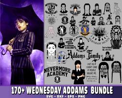 Wednesday Addams PNG Bundle - Netflix series bundle PNG - Wednesday Addams  bundle PNG , Silhouette, Digital Download