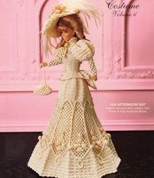 crochet pattern PDF- Edwardian Fashion doll Barbie gown crochet vintage pattern-Crochet blueprint
