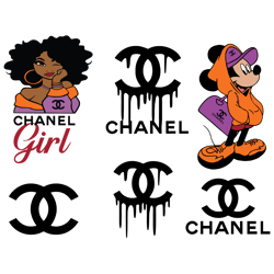 Chanel Minnie Svg, Black Girl Chanel Svg, Chanle Logos SvgBrand Logo Svg, Luxury Brand Svg, Fashion Brand Svg, Famous Br