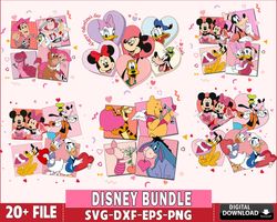 20 file Disney Valentine's day SVG bundle, Disney Valentine's day SVG, for Cricut, digital, file cut, Instant Download