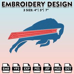 NFL Bills Embroidery Designs, NFL Logo Embroidery Files, Buffalo Bills, Machine Embroidery Pattern, Digital Download
