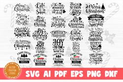 Christmas Bundle Cut Files - SVG, PNG, DXF, PDF, AI File for print and cricut