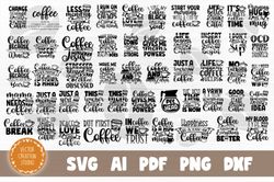 Coffee SVG Bundle - SVG, PNG, DXF, PDF, AI File for print and cricut