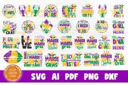 Mardi Gras SVG Bundle - SVG, PNG, DXF, PDF, AI File for print and cricut