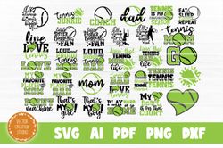 Tennis SVG Bundle - SVG, PNG, DXF, PDF, AI File for print and cricut
