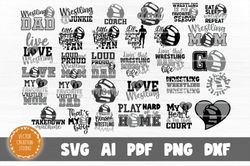 Wrestling Bundle Cut Files - SVG, PNG, DXF, PDF, AI File for print and cricut