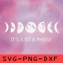 It's Just A Phase Moon Svg,png,dxf,cricut,cut file,clipart