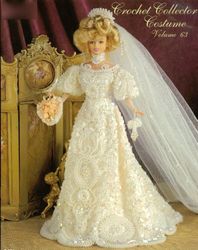 Vintage Style Jeweled Barbie Wedding Gown Crochet Pattern