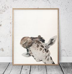 Giraffe Printable Nursery Decor, Animal Nursery Prints, Giraffe Classroom Wall Art, Giraffe Childrens Room, Baby Shower