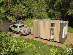 26' Trailer Modern Tiny House Plan  290 sq ft