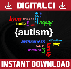 Autism SVG, Love, Hope, Faith, Autism Awareness SVG, Cut File, Family Care