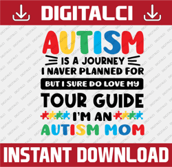 Autism Is A Journey, I'm An Autism Mom, Autism Awareness, Color Puzzle Svg Png Eps Jpg Files For DIY T-shirt, Sticker, M