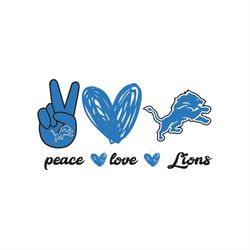 Lions Love Svg, Football Peace Love Lions Svg, Love Lions Svg, NFL Svg, Cricut File, Clipart, Detroit Lions Svg, Footbal