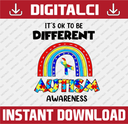 It's Ok To Be Different Svg, Autism Rainbow, Autism Awareness, Mental Health, Autism Support, Leopard Print,Cricut Svg/