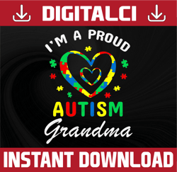 I'm A Proud Of Autism Grandma Svg, Puzzle Piece Svg, Autism Support, 2nd April Svg, Autism Awareness Svg, Be Kind Svg