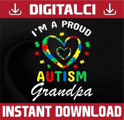 I'm A Proud Of Autism Grandpa Svg, Puzzle Piece Svg, Autism Support, 2nd April Svg, Autism Awareness Svg, Be Kind Svg