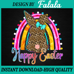 Happy Easter Leopard Bunny Easter Rainbow Png, Rainbow Easter png, Easter Png, Digital download