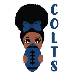 Black Girl Colts Svg, Indianapolis Colts Svg, NFL Svg, Cricut File, Clipart, Peek a Boo Svg, Sport Svg, Football Svg, Pn