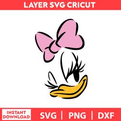 Daisy Duck Outline, Disney Birthday Svg, Disney Svg, Disney Bundle Svg, Dxf, Png, Digital file