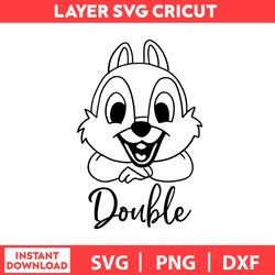 Chip Dale Double Trouble, Disney Birthday Svg, Disney Svg, Disney Bundle Svg, Dxf, Png, Digital file