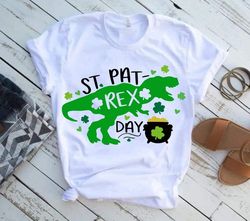 St. Patrick's Rex Shirt, St. Pat-Rex Day Shirt, Lucky Dinosaur Shirt, Lucky T-Rex Shirt, Dinosaur Shirt - T49