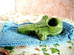 Ceramic pipe cactus with knitted bag. Gothic Smoking Pipe Tobacco