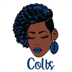 Black Woman Colts Svg, Indianapolis Colts Svg, NFL Svg, Cricut File, Clipart, Black Woman Svg, Sport Svg, Football Svg,