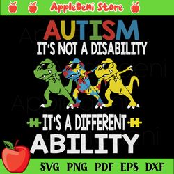 Autism It Is Not A Disability Its A Different Ability SVG PNG