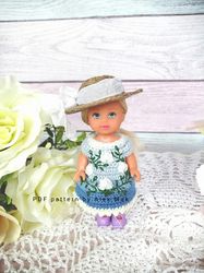 Evi dress pattern - evi clothes - miniature doll clothes pattern