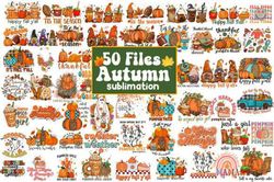 50 Files Autumn Sublimation Bundle Graphic
